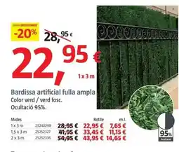 Bauhaus Seto artificial hoja ancha oferta