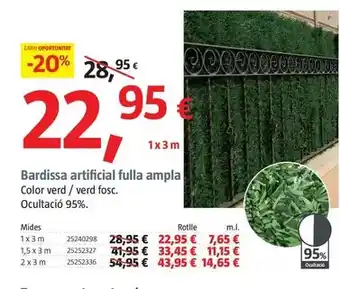Bauhaus Seto artificial hoja ancha oferta