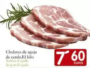 Supermercados Bip Bip Chuletas de aguja de cerdo oferta