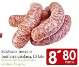 Supermercados Bip Bip Salchicha fresca o butifarra catalana oferta
