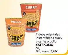 Supeco Yatekomo - fideos orientales instantáneos curry picante o pollo oferta