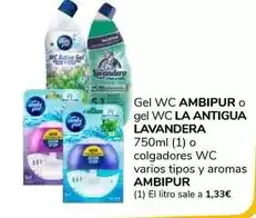 Supeco Gel wc ambipur o gel wc la antigua lavandera o colgadores wc varios tipos y aromas ambipur oferta