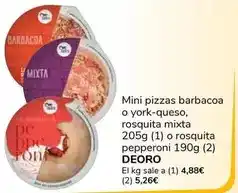 Supeco Deoro - mini pizzas barbacoa o york-queso, rosquita mixta o rosquita pepperoni oferta
