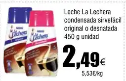Cash FROIZ Leche La Lechera condensada sirvefácil original o desnatada oferta