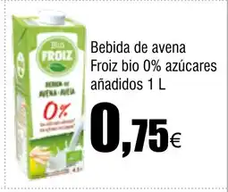 Cash FROIZ Bebida de avena Froiz bio 0% azúcares añadidos oferta
