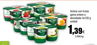 Cash FROIZ ACTIVIA con frutas gama entero o desnatado oferta