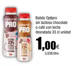 Cash FROIZ Batido Optipro sin lactosa chocolate o café con leche desnatada oferta