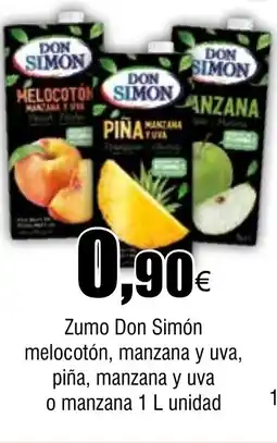 Cash FROIZ Zumo Don Simón melocotón, manzana y uva, piña, manzana y uva o manzana oferta