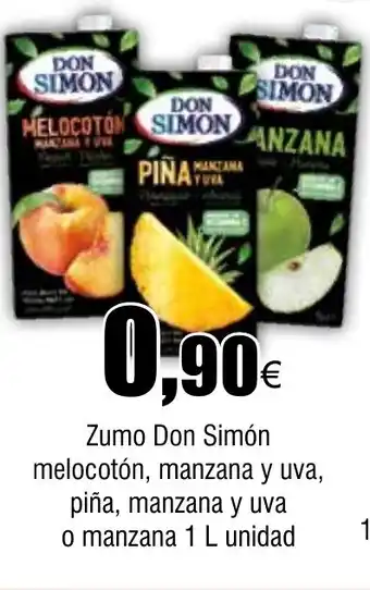 Cash FROIZ Zumo Don Simón melocotón, manzana y uva, piña, manzana y uva o manzana oferta