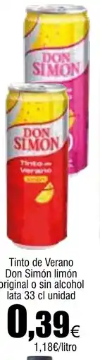 Cash FROIZ Tinto de Verano Don Simón limón original o sin alcohol oferta