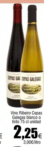 Cash FROIZ Vino Ribeiro Cepas Galegas blanco O tinto oferta