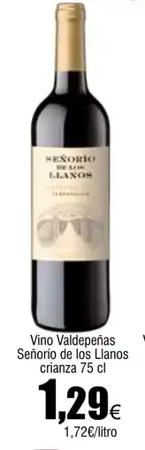 Cash FROIZ Vino Valdepeñas Señorío de los Llanos crianza oferta