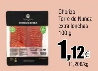 Cash FROIZ Chorizo Torre de Núñez extra lonchas oferta