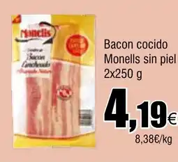 Cash FROIZ Bacon cocido Monells sin piel oferta