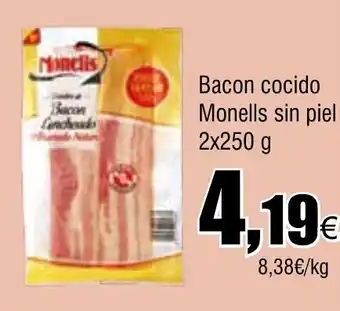 Cash FROIZ Bacon cocido Monells sin piel oferta