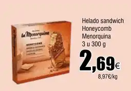Cash FROIZ Helado sandwich Honeycomb Menorquina oferta