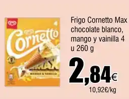 Cash FROIZ Frigo Cornetto Max chocolate blanco, mango y vainilla 4 u oferta