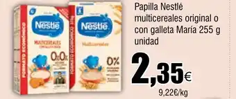 Cash FROIZ Papilla Nestlé multicereales original o con galleta María oferta