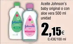 Cash FROIZ Aceite Johnson's baby original o con aloe vera oferta