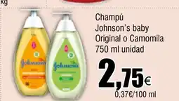 Cash FROIZ Champú Johnson's baby Original o Camomila oferta