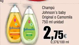 Cash FROIZ Champú Johnson's baby Original o Camomila oferta