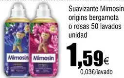 Cash FROIZ Suavizante Mimosín origins bergamota o rosas 50 lavados unidad oferta
