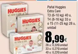 Cash FROIZ HUGGIES Pañal Extra Care oferta