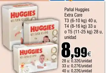 Cash FROIZ HUGGIES Pañal Extra Care oferta
