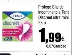 Cash FROIZ Protege Slip de incontinencia Tena Discreet ultra mini oferta