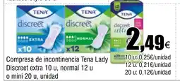 Cash FROIZ TENA LADY Compresa de incontinencia oferta