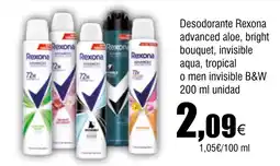 Cash FROIZ Desodorante Rexona advanced aloe, bright bouquet, invisible oferta