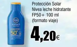 Cash FROIZ Protección Solar Nivea leche hidratante FP50+ oferta