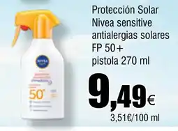 Cash FROIZ Protección Solar Nivea sensitive antialergias solares FP 50+ pistola oferta
