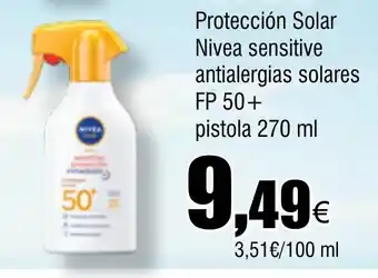 Cash FROIZ Protección Solar Nivea sensitive antialergias solares FP 50+ pistola oferta