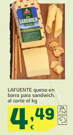 HiperDino LAFUENTE queso en barra para sandwich oferta