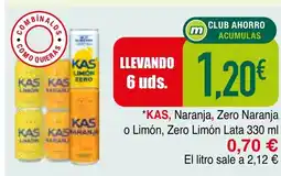 Minymas KAS, Naranja, Zero Naranja o Limón, Zero Limón Lata oferta