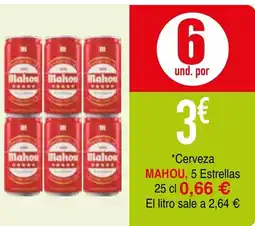 Minymas MAHOU Cerveza 5 Estrellas oferta