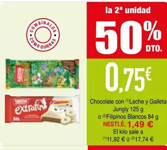 Minymas NESTLE Chocolate con Leche y Galleta Jungle oferta