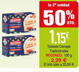 Minymas RECONDO Tostada Canapé Tradicionales oferta