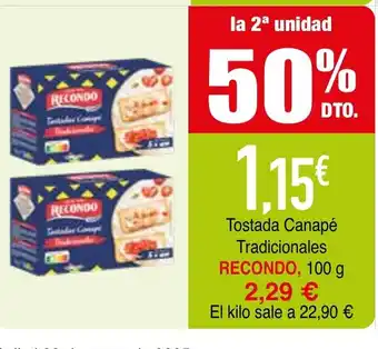 Minymas RECONDO Tostada Canapé Tradicionales oferta