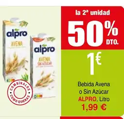 Minymas ALPRO Bebida Avena o Sin Azúcar oferta