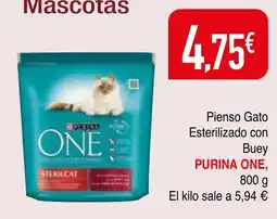 Minymas PURINA ONE Pienso Gato Esterilizado con Buey oferta