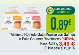 Minymas PURINA Alimento Húmedo Gato Mousse con Salmón o Pollo Gourmet Revelations oferta