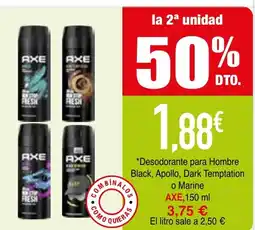 Minymas AXE Desodorante para Hombre Black, Apollo, Dark Temptation oferta
