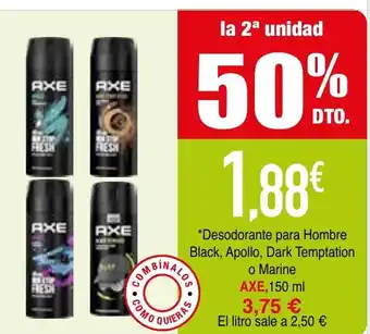 Minymas AXE Desodorante para Hombre Black, Apollo, Dark Temptation oferta