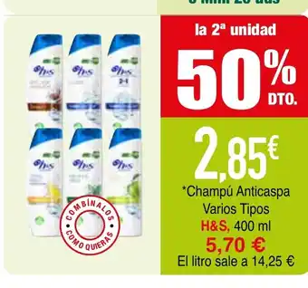 Minymas H&S Champú Anticaspa Varios Tipos oferta