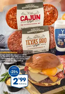 Supermercados Plaza HAMBURDEHESA Burger meat de vacuno y cerdo oferta