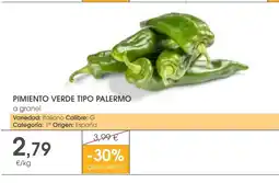 Supermercados Plaza Pimiento verde tipo palermo oferta