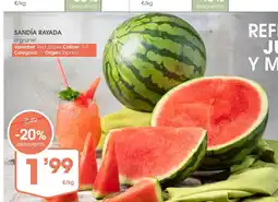 Supermercados Plaza Sandía rayada oferta