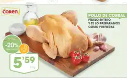 Supermercados Plaza Pollo de corral pídelo entero y te lo preparamos como prefieras oferta